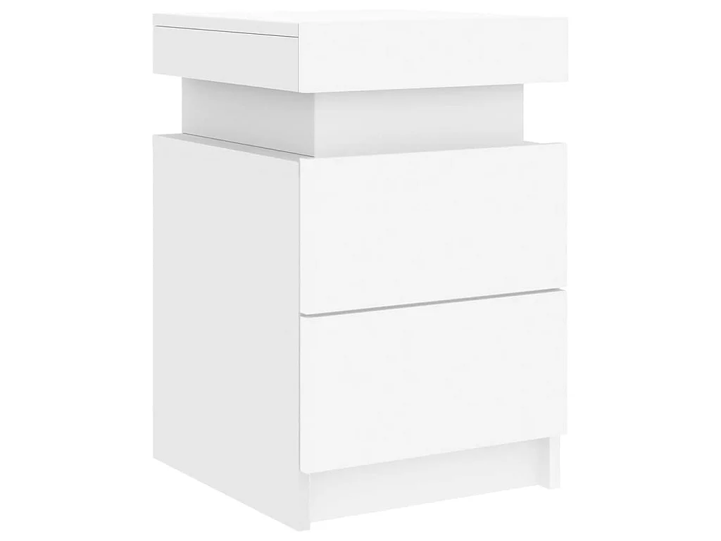 Nachttische mit LED-Leuchten 2 Stk. Weiß 35x39x55 cm