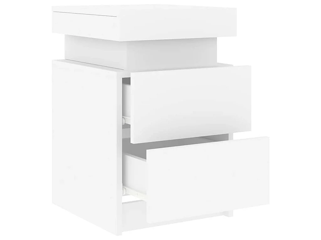 Nachttische mit LED-Leuchten 2 Stk. Weiß 35x39x55 cm