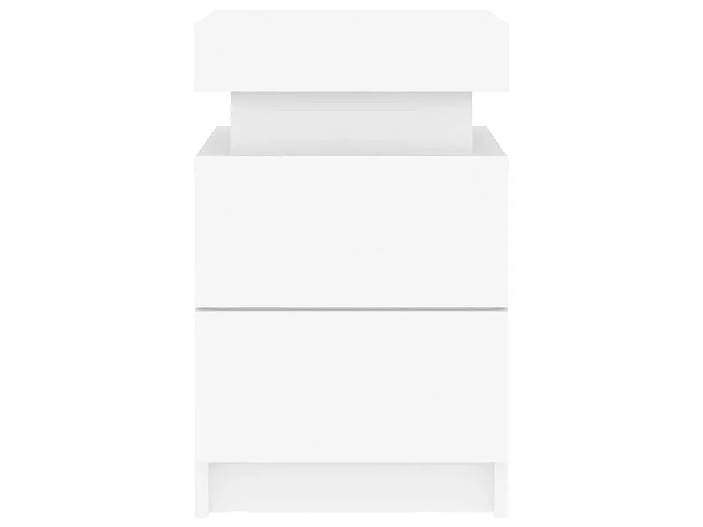 Nachttische mit LED-Leuchten 2 Stk. Weiß 35x39x55 cm