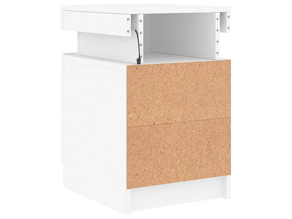 Nachttische mit LED-Leuchten 2 Stk. Weiß 35x39x55 cm
