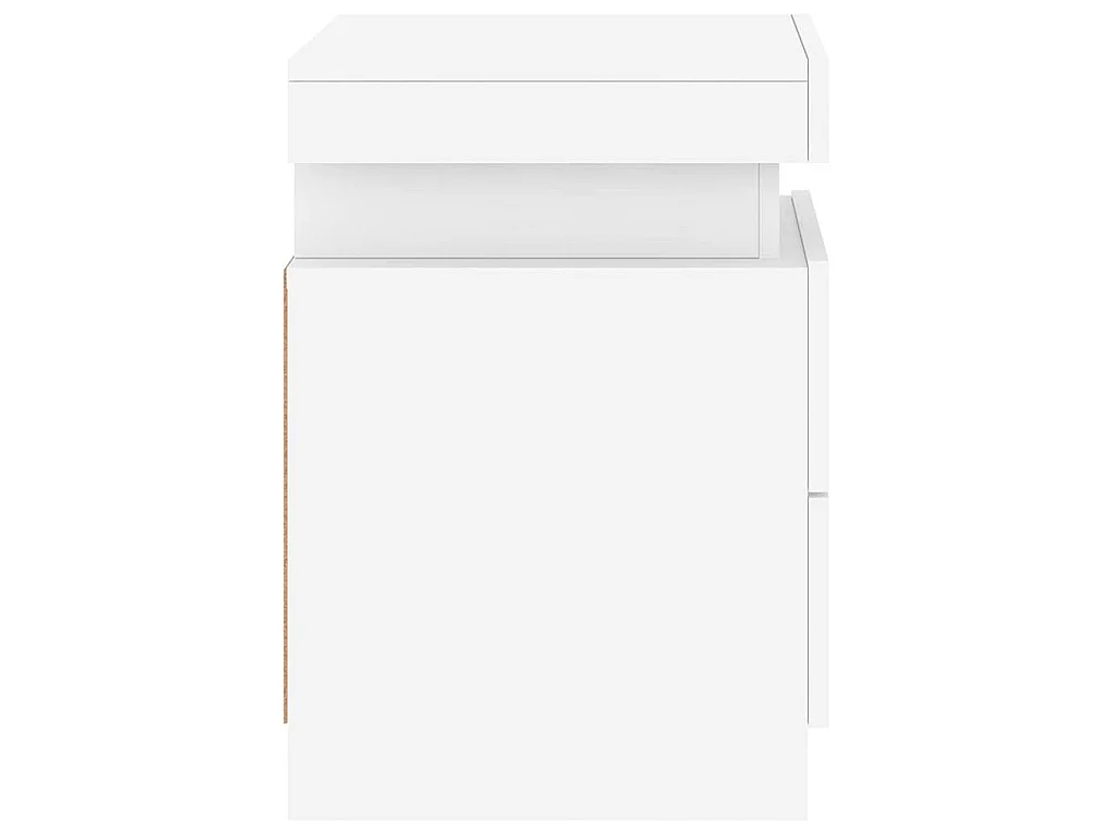 Nachttische mit LED-Leuchten 2 Stk. Weiß 35x39x55 cm