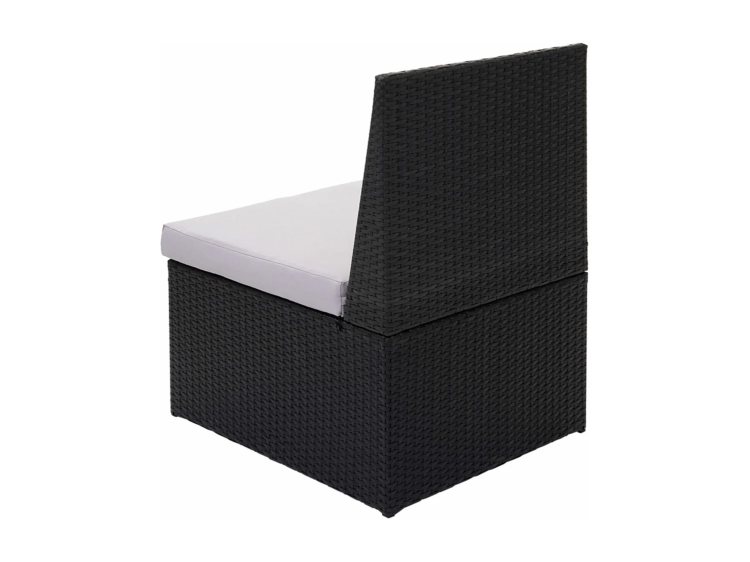 Poly-Rattan Fauteuil MCW-G16 (lot de 2),  noir, coussin gris clair