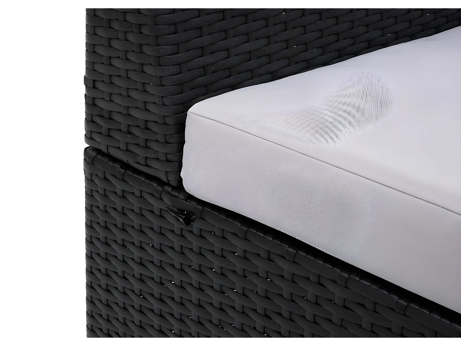 Poly-Rattan Fauteuil MCW-G16 (lot de 2),  noir, coussin gris clair