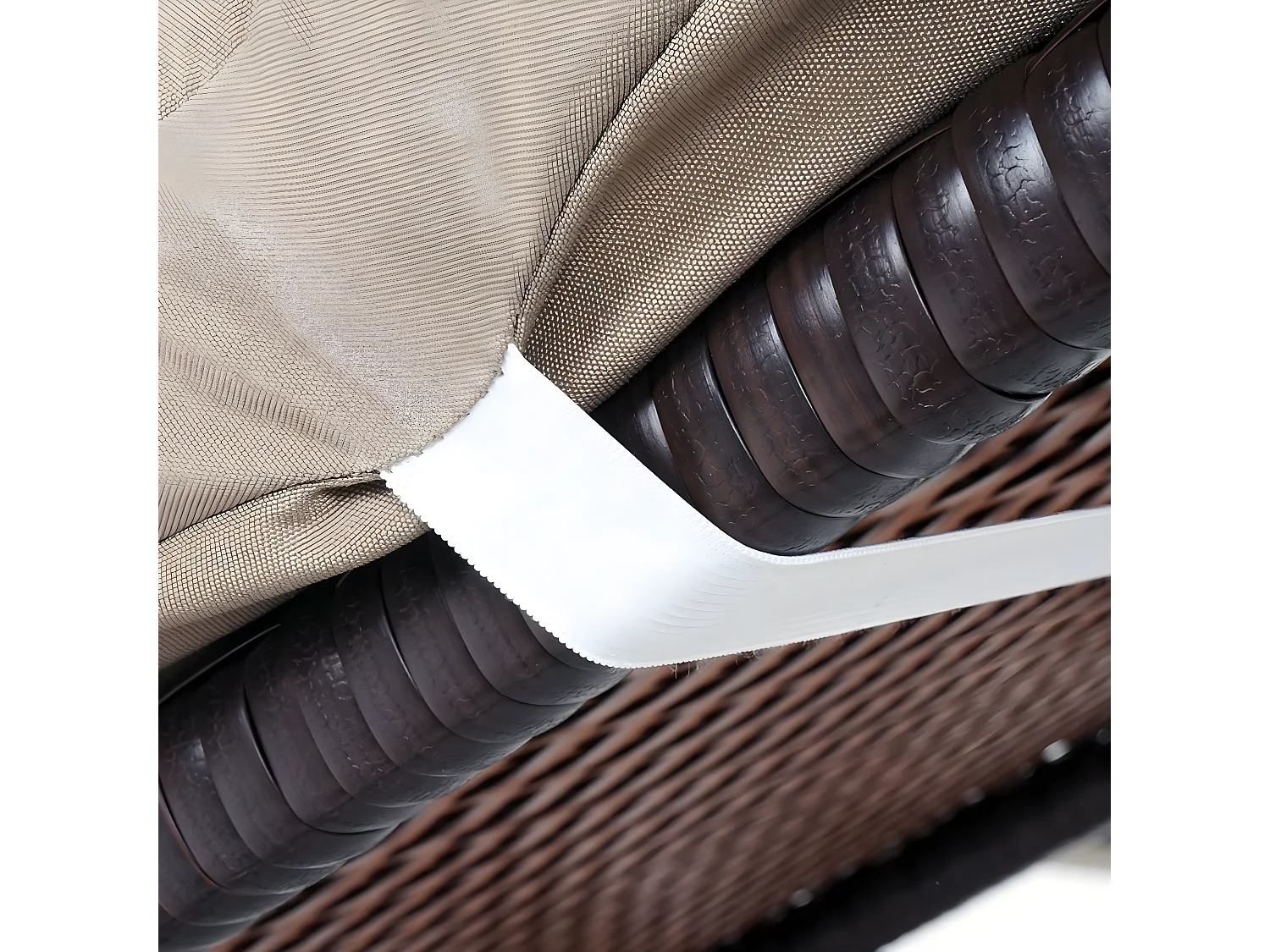 Poly-Rattan Bain de soleil MCW-A51 Premium,  Premium marron, coussin crème