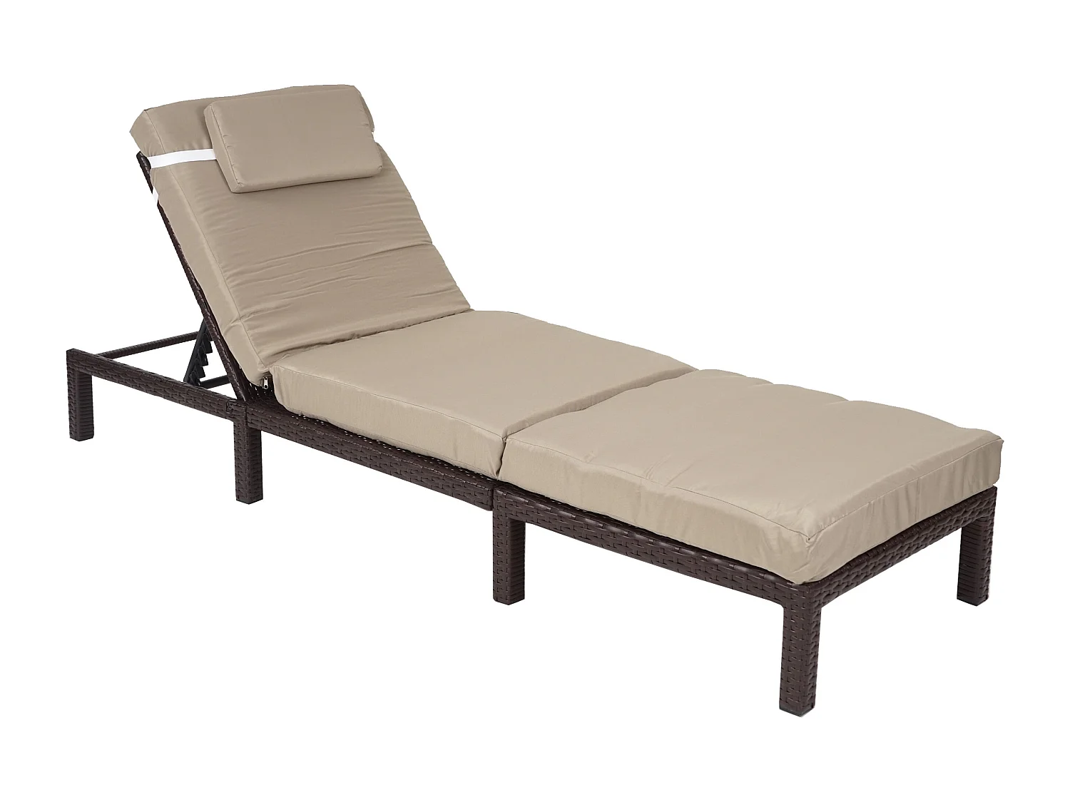 Poly-Rattan Bain de soleil MCW-A51 Premium,  Premium marron, coussin crème