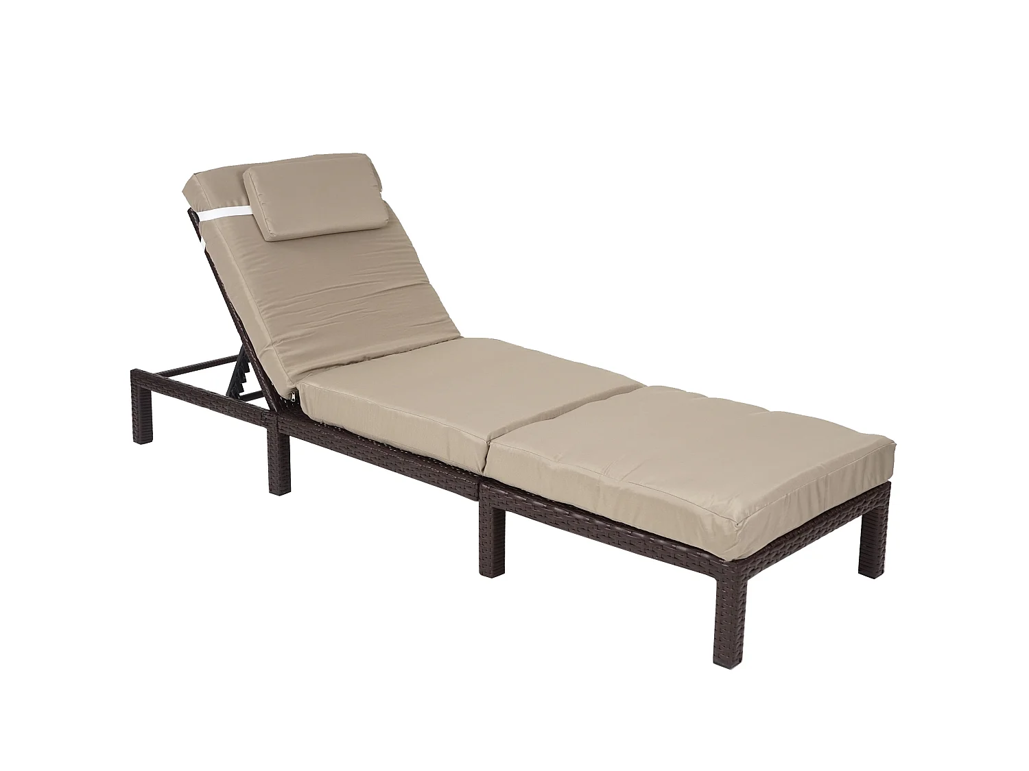 Poly-Rattan Bain de soleil MCW-A51 Premium,  Premium marron, coussin crème