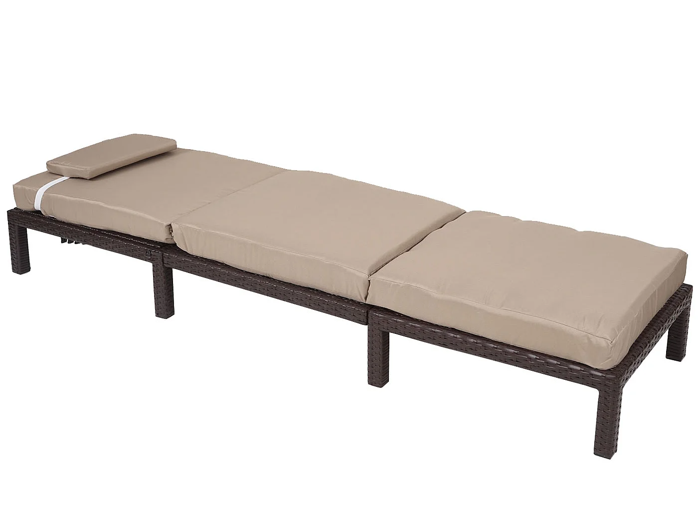 Poly-Rattan Bain de soleil MCW-A51 Premium,  Premium marron, coussin crème