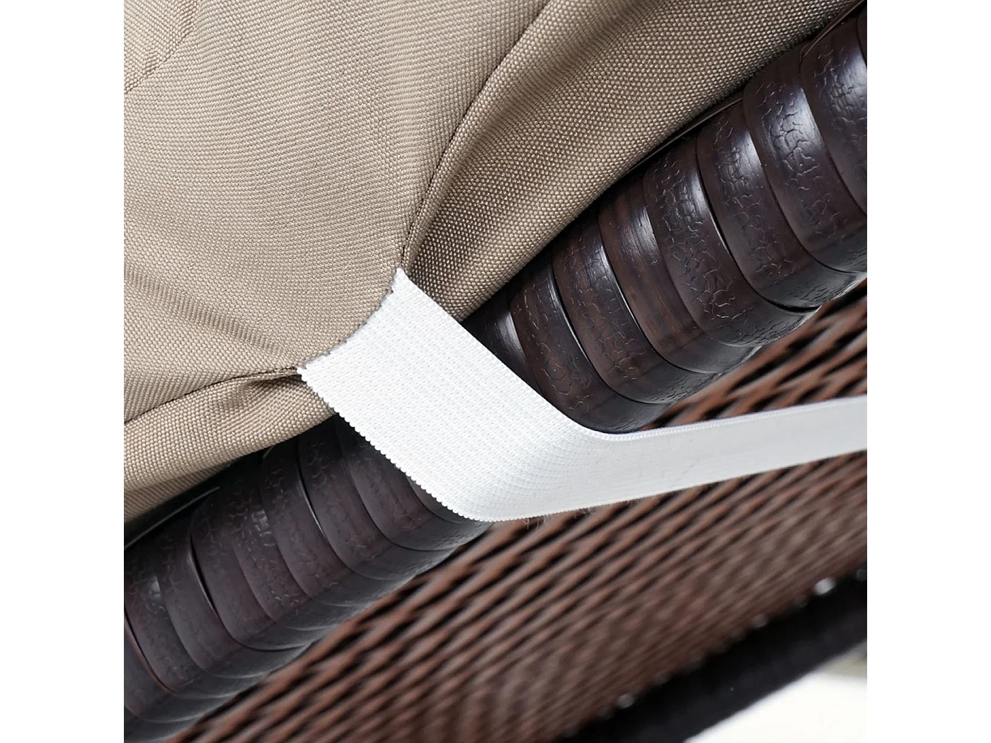 Poly-Rattan Bain de soleil MCW-A51 Premium,  Premium marron, coussin crème