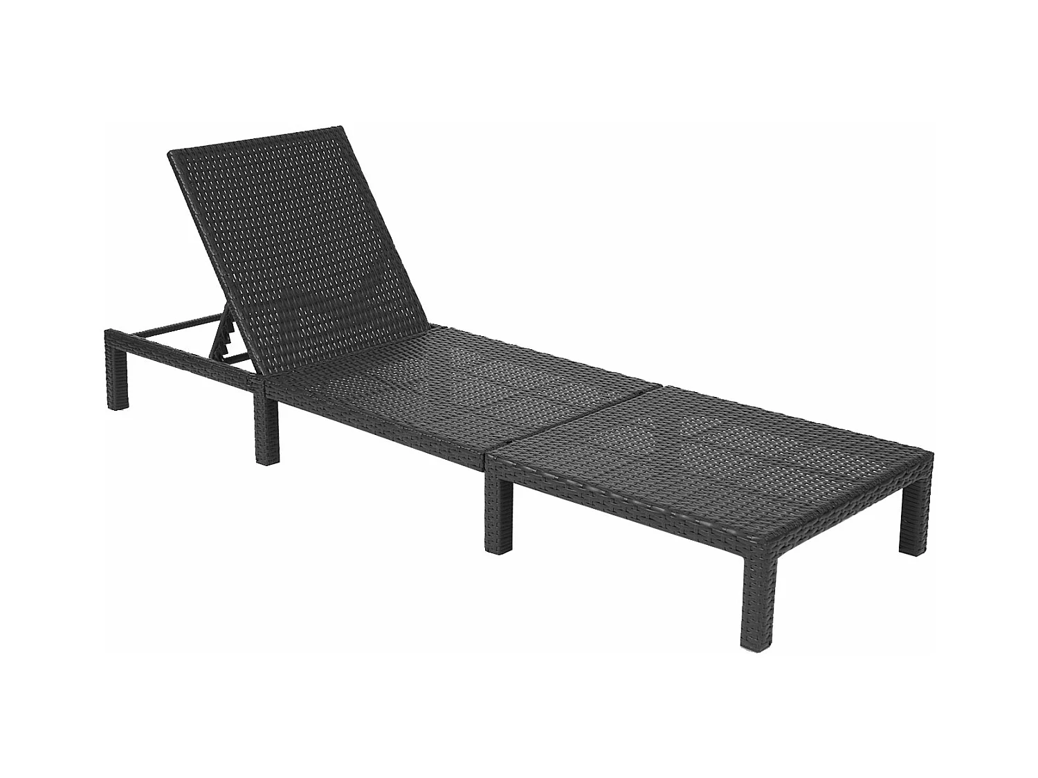 Lettino da esterno polyrattan MCW-A51 regolabile Premio antracite cuscino beige