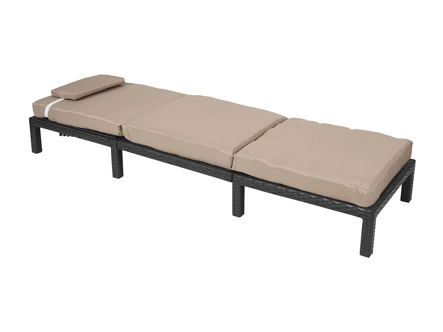 Poly-Rattan Bain de soleil MCW-A51 Premium,  Premium anthracite, coussin crème