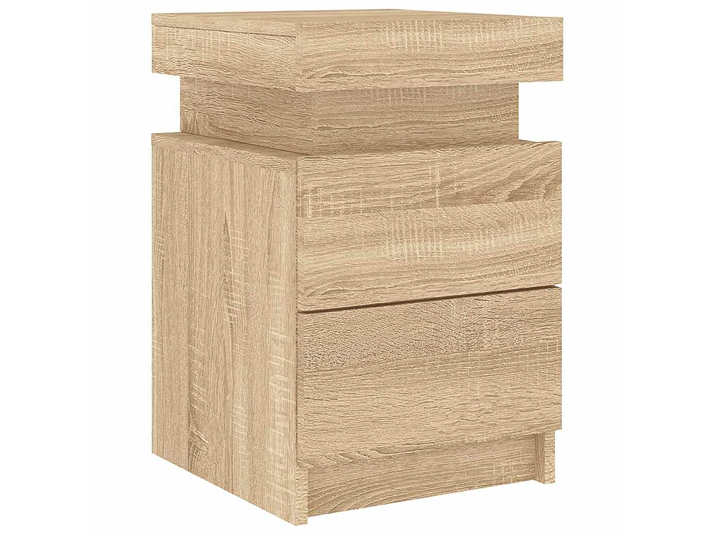 Table de chevet avec lumières LED chêne sonoma 35x39x55 cm