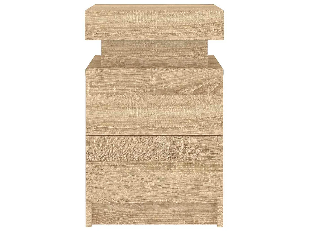 Table de chevet avec lumières LED chêne sonoma 35x39x55 cm