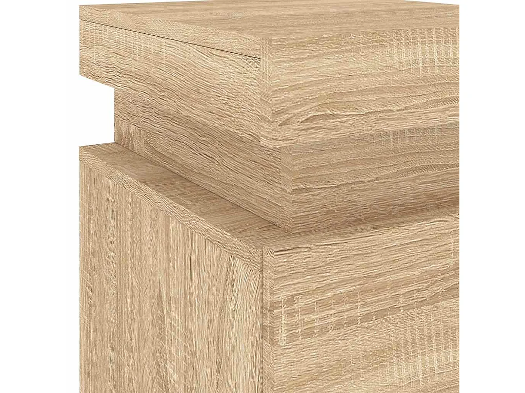 Table de chevet avec lumières LED chêne sonoma 35x39x55 cm