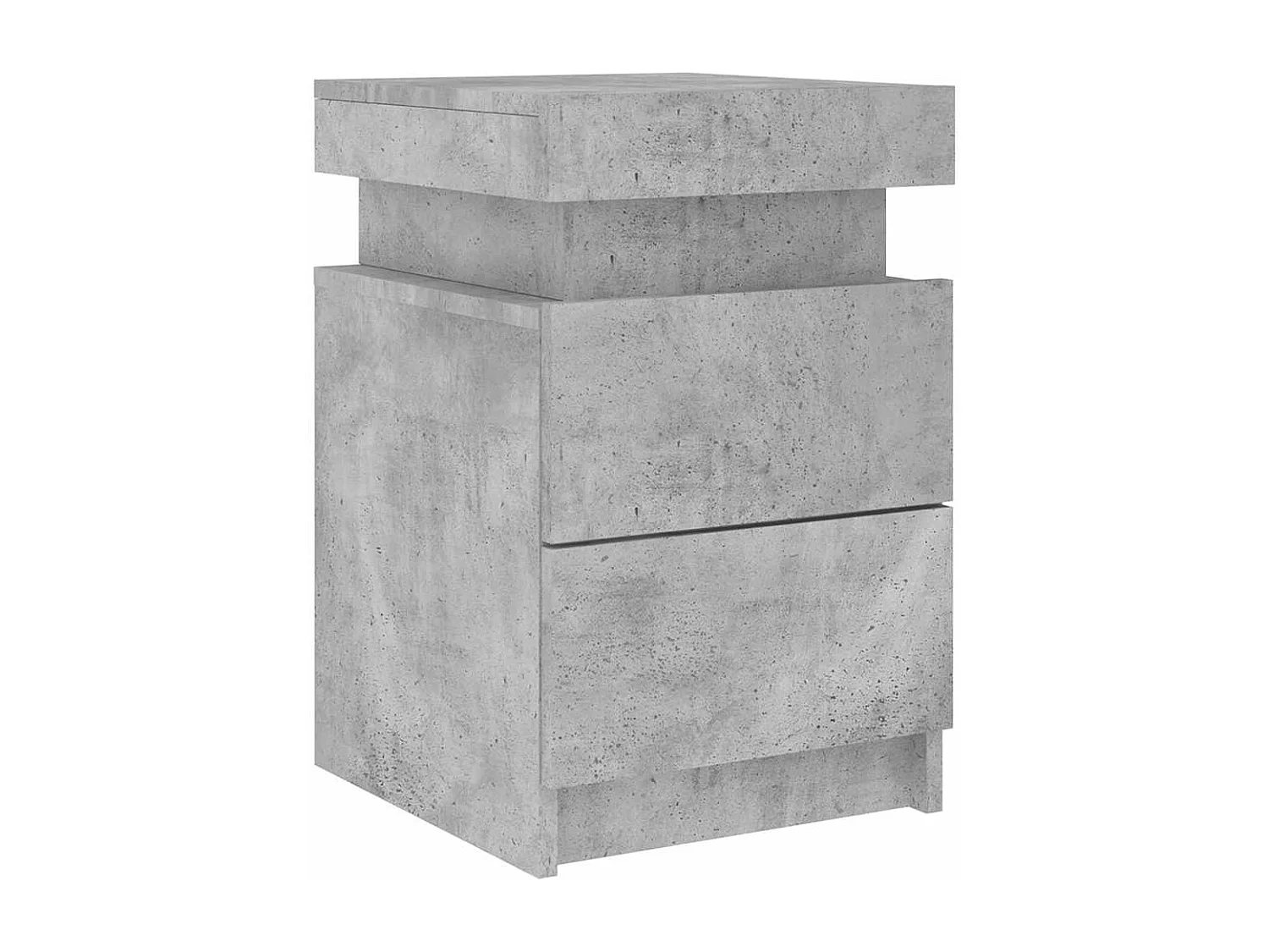 Mesa de cabeceira com luzes LED 35x39x55 cm cinzento-cimento