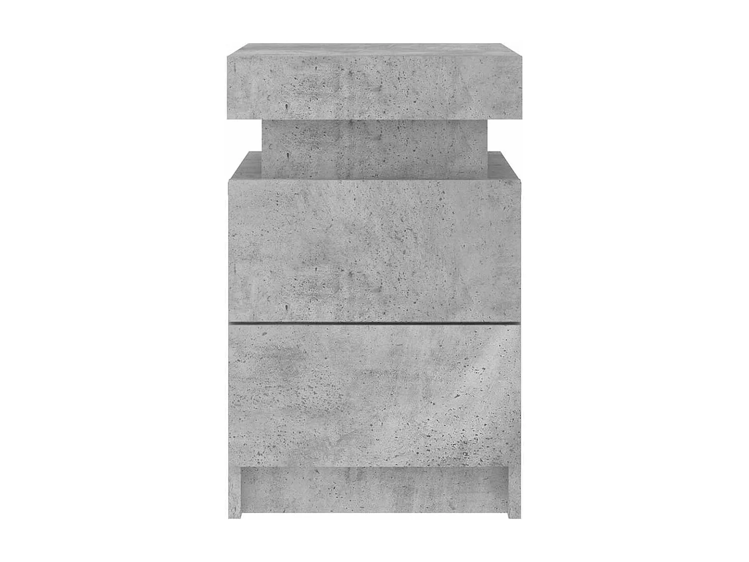 Mesa de cabeceira com luzes LED 35x39x55 cm cinzento-cimento