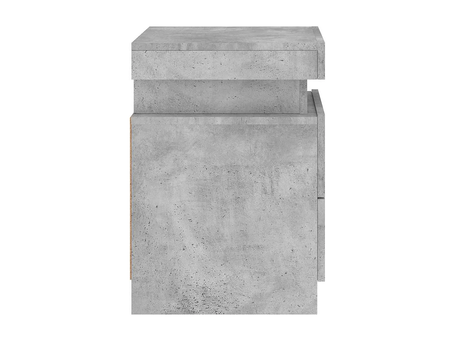 Mesa de cabeceira com luzes LED 35x39x55 cm cinzento-cimento