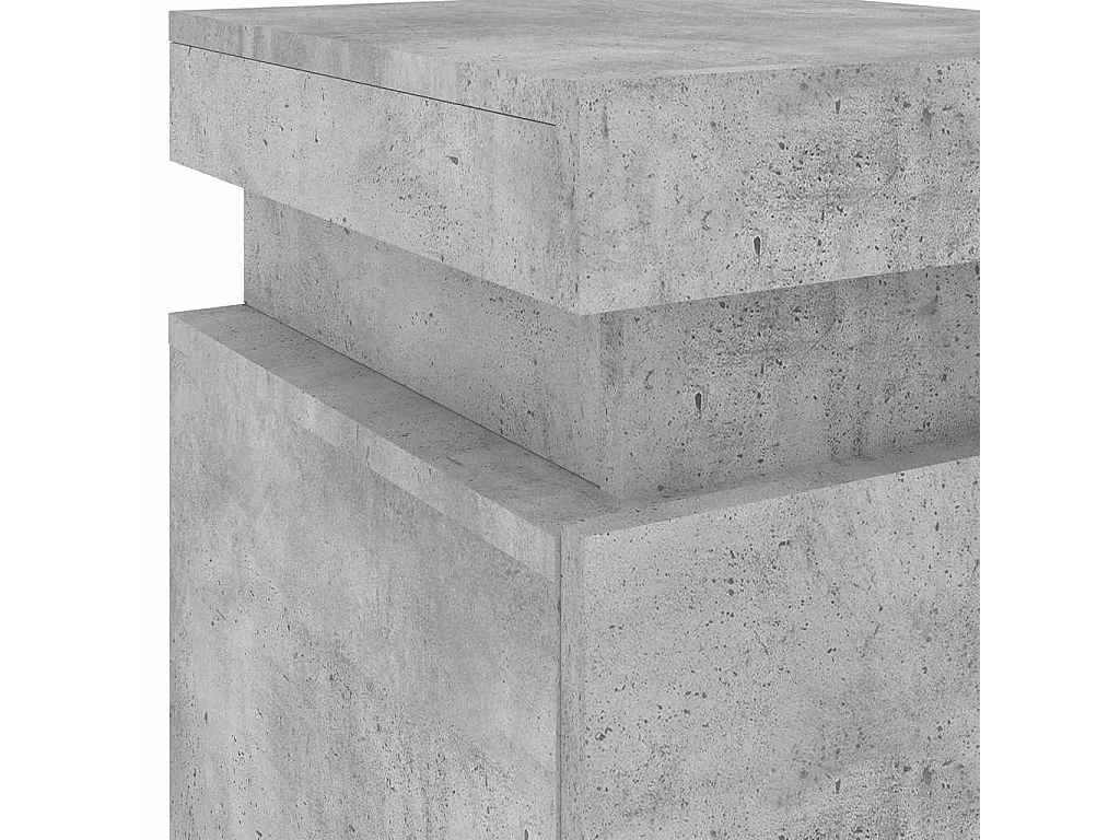 Mesa de cabeceira com luzes LED 35x39x55 cm cinzento-cimento
