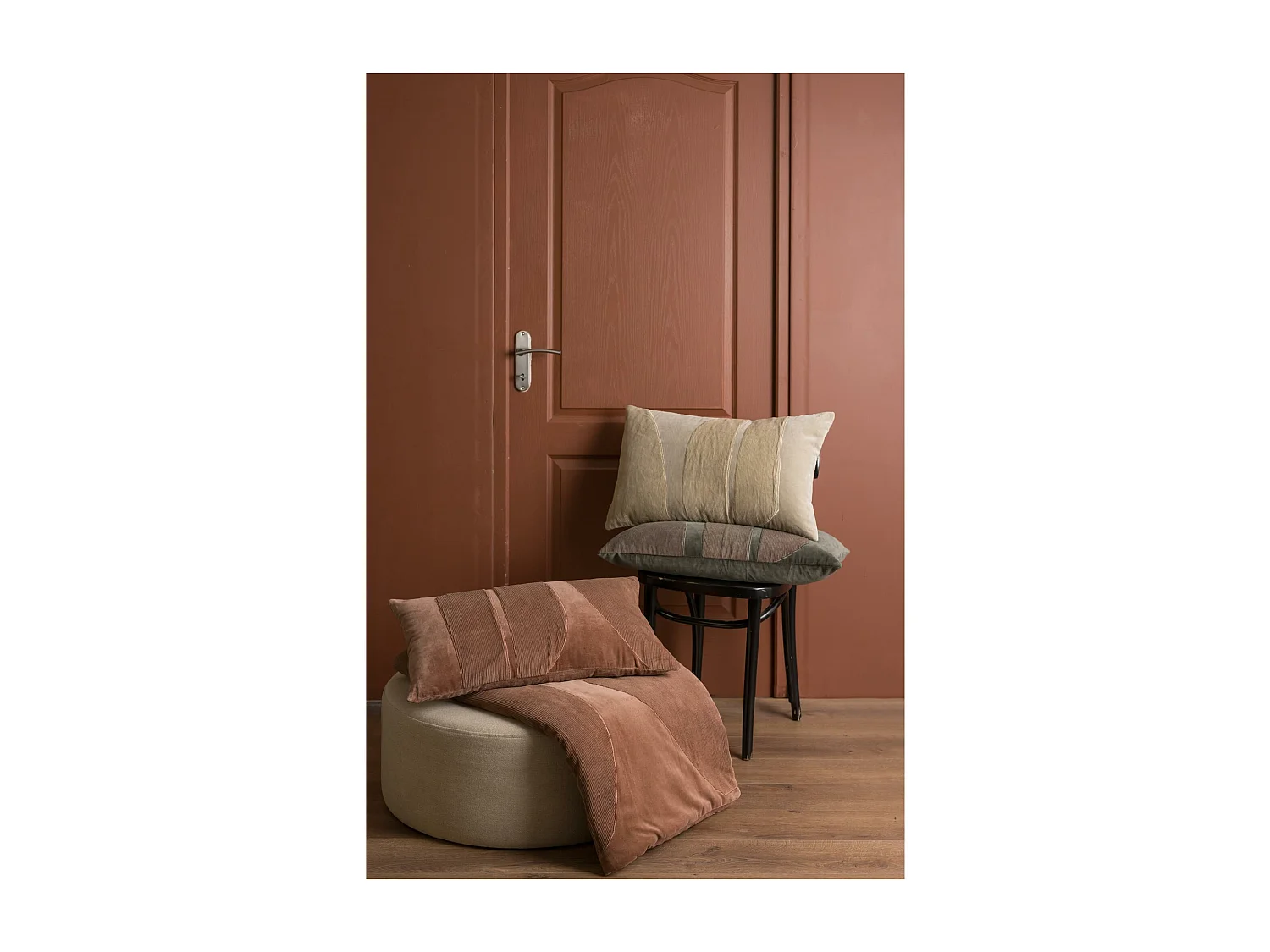 Edredon Fara côtelé bois de rose 85 x 200 cm Vivaraise