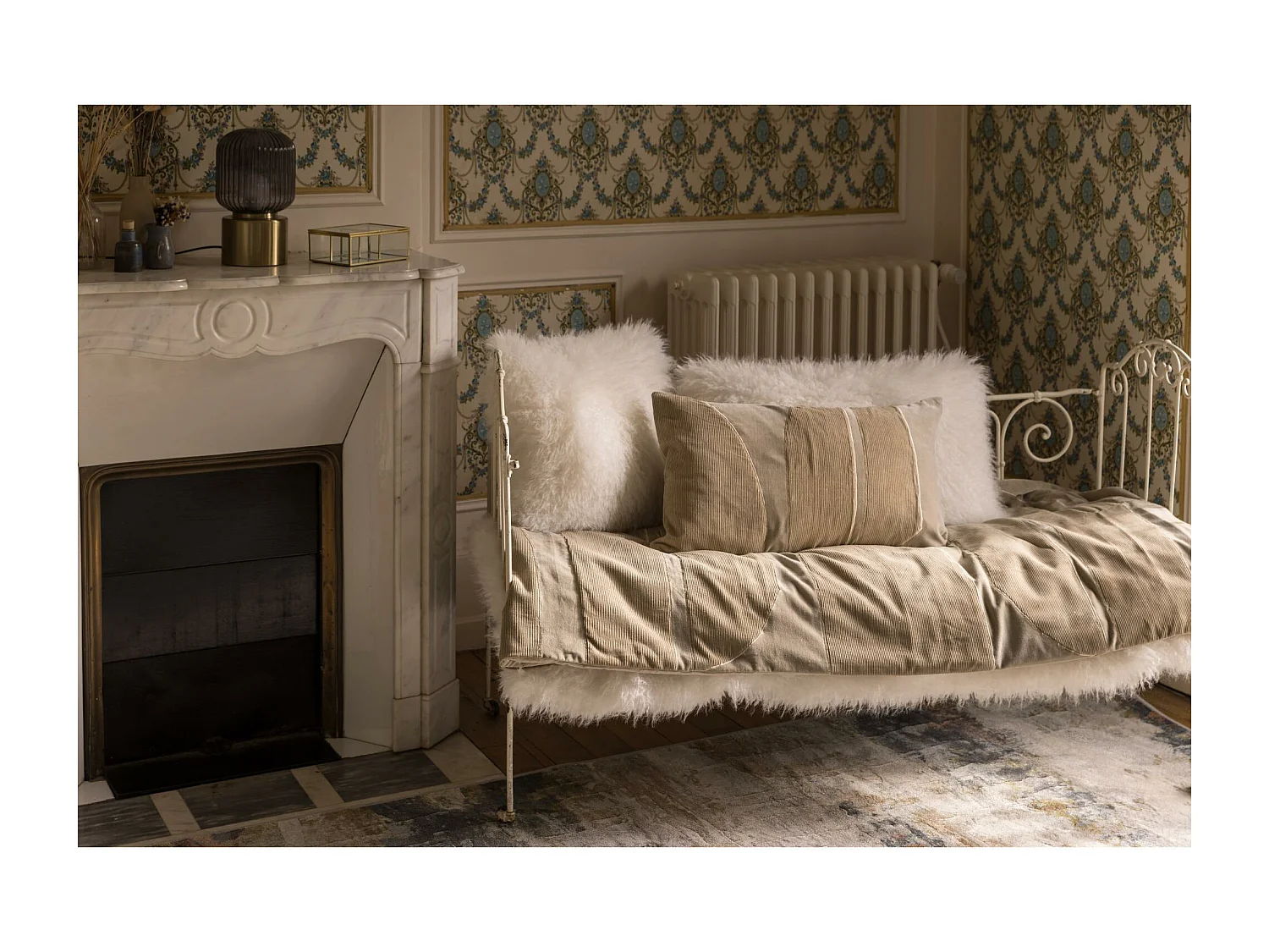 Gerippte Bettdecke Fara Leinen 85 x 200 cm