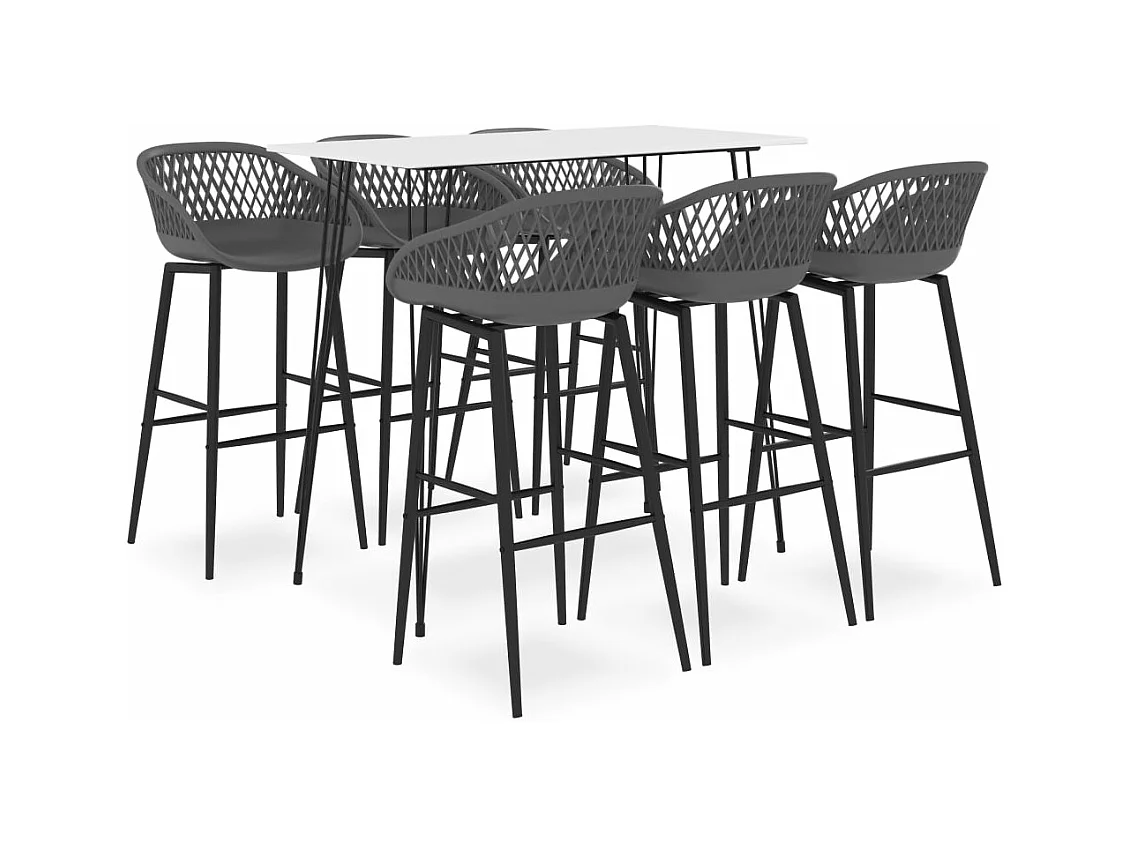 Ensemble de bar 7 pcs Blanc et gris