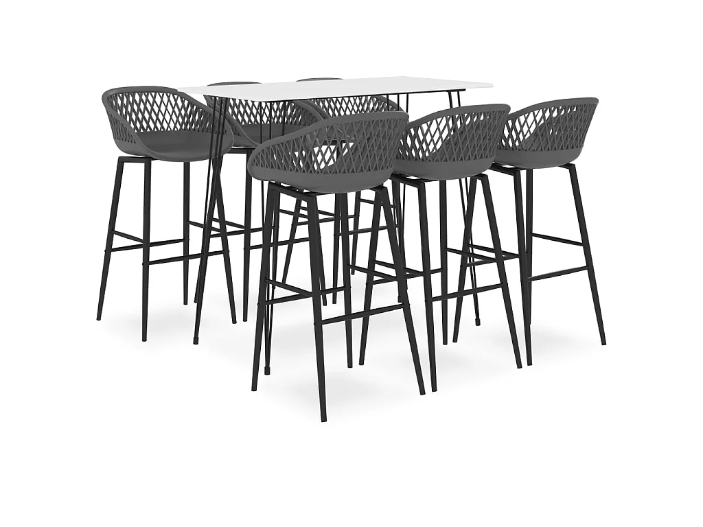 Ensemble de bar 7 pcs Blanc et gris