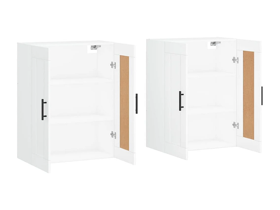 Armoires murales 2 pcs blanc bois d'ingénierie