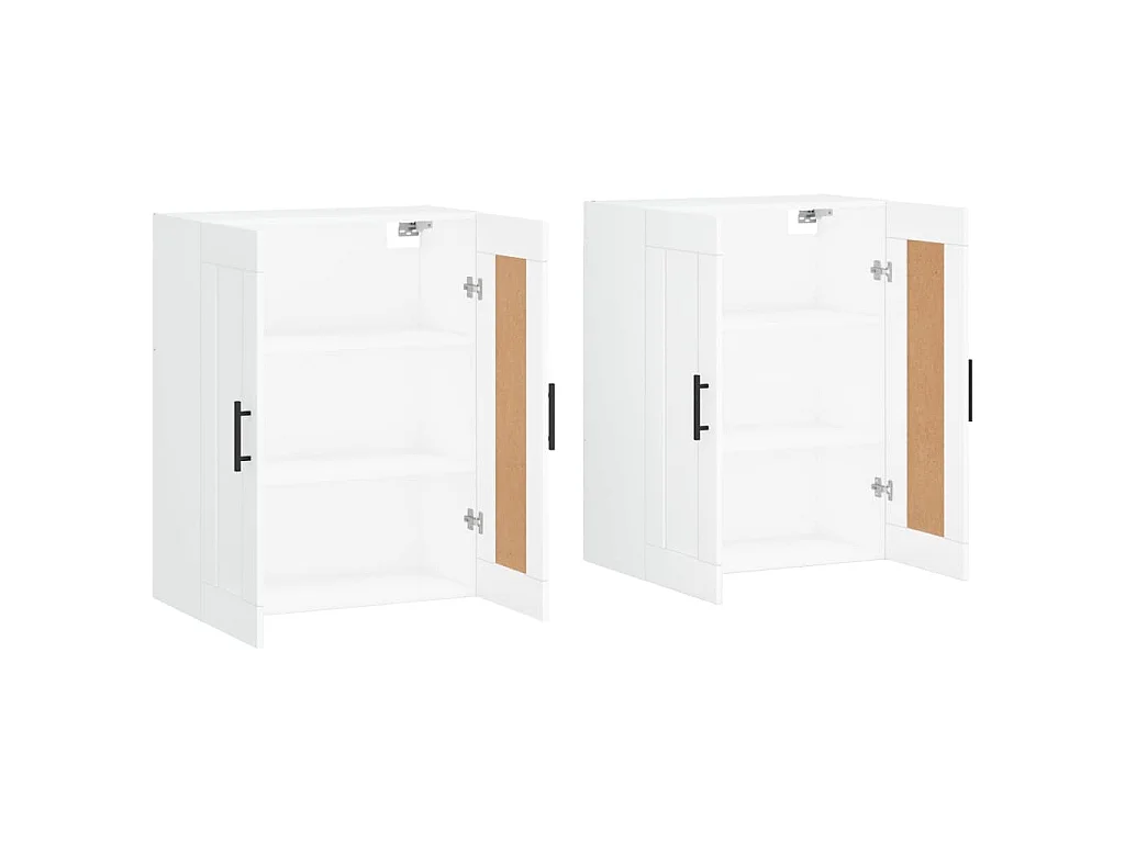 Armoires murales 2 pcs blanc bois d'ingénierie