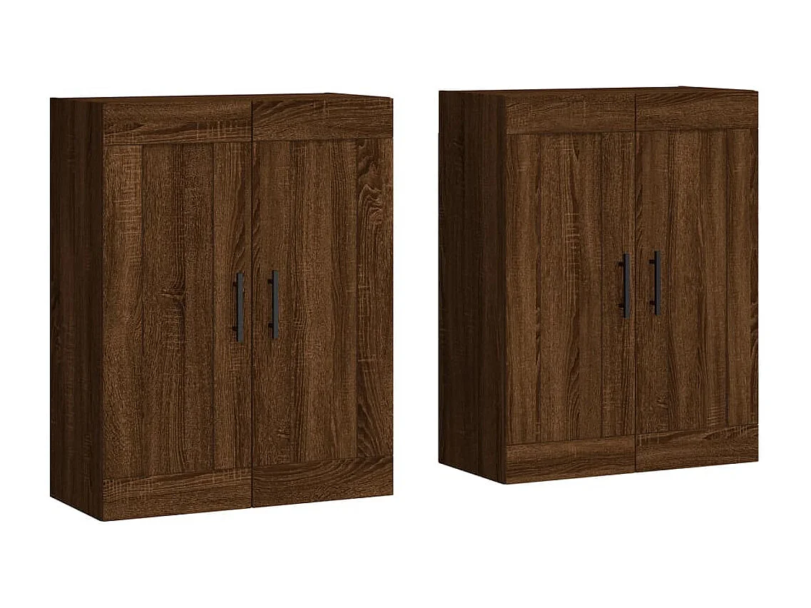 Armoires murales 2 pcs chêne marron bois d'ingénierie