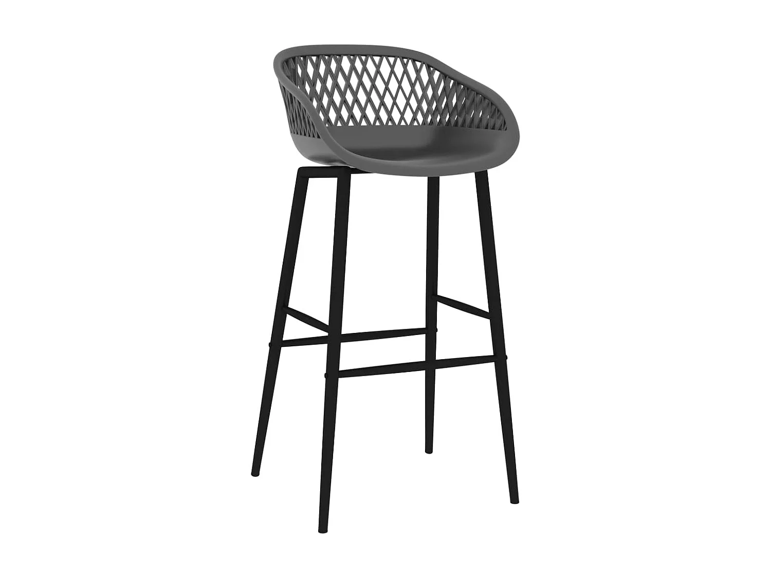 Mesa alta y taburetes de bar 7 piezas negro y gris