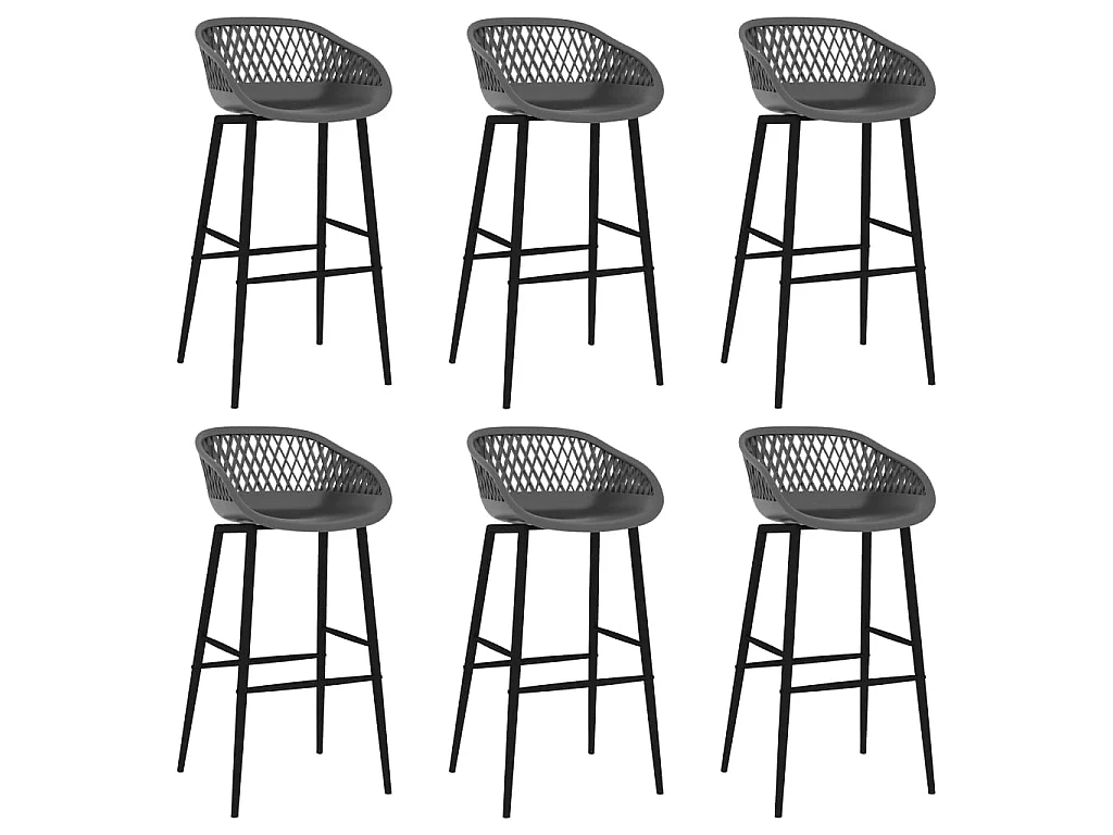 Mesa alta y taburetes de bar 7 piezas negro y gris