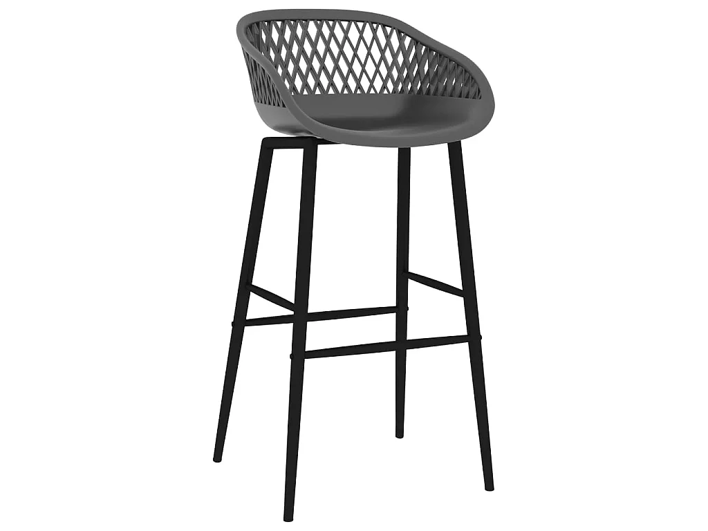 Mesa alta y taburetes de bar 7 piezas negro y gris
