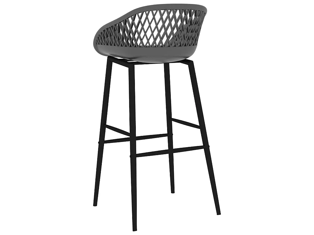 Mesa alta y taburetes de bar 7 piezas negro y gris