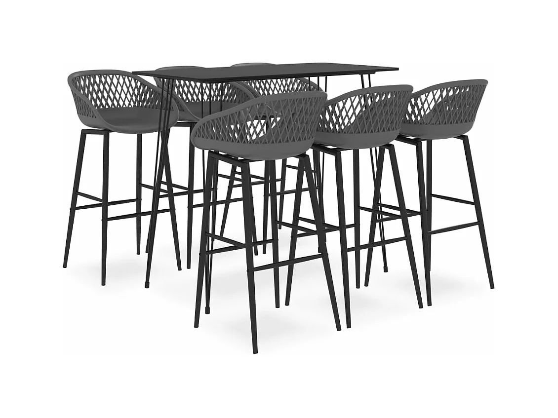 Ensemble de bar 7 pcs Noir et gris