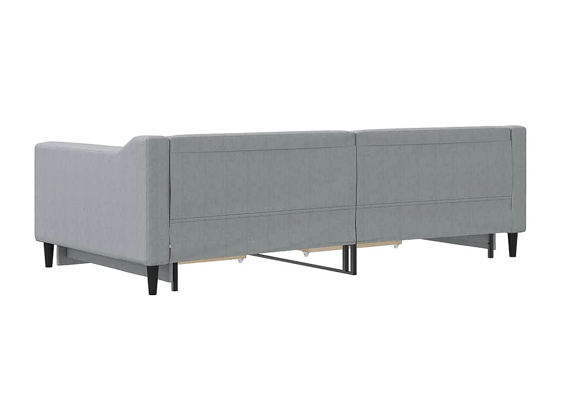 Sofá-cama c/ gavetão e gavetas 100x200 cm tecido cinzento-claro