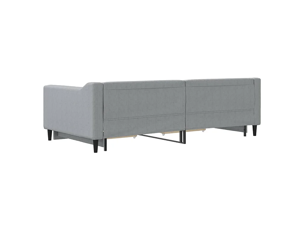 Sofá-cama c/ gavetão e gavetas 100x200 cm tecido cinzento-claro