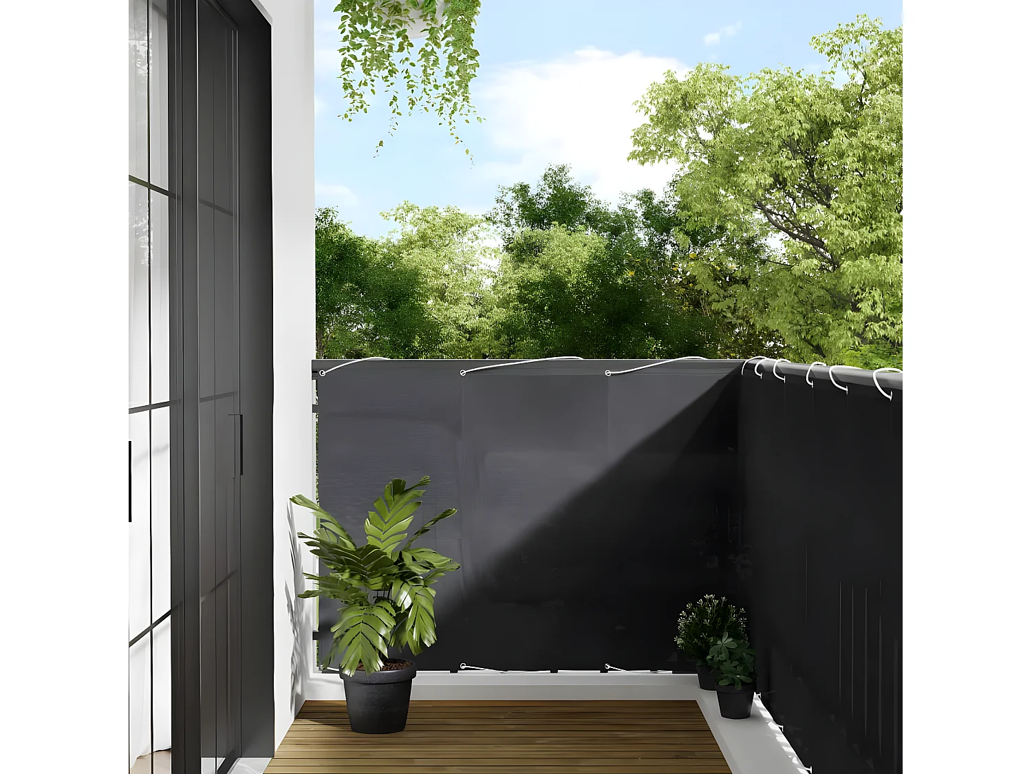 Tela de varanda 120x700 cm 100% poliéster oxford antracite