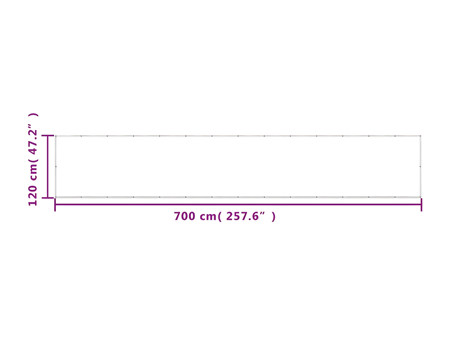 Tela de varanda 120x700 cm 100% poliéster oxford antracite