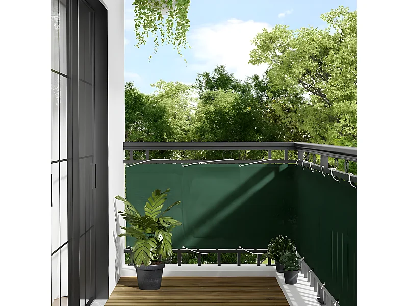 Écran de balcon vert foncé 75x700 cm 100% polyester oxford