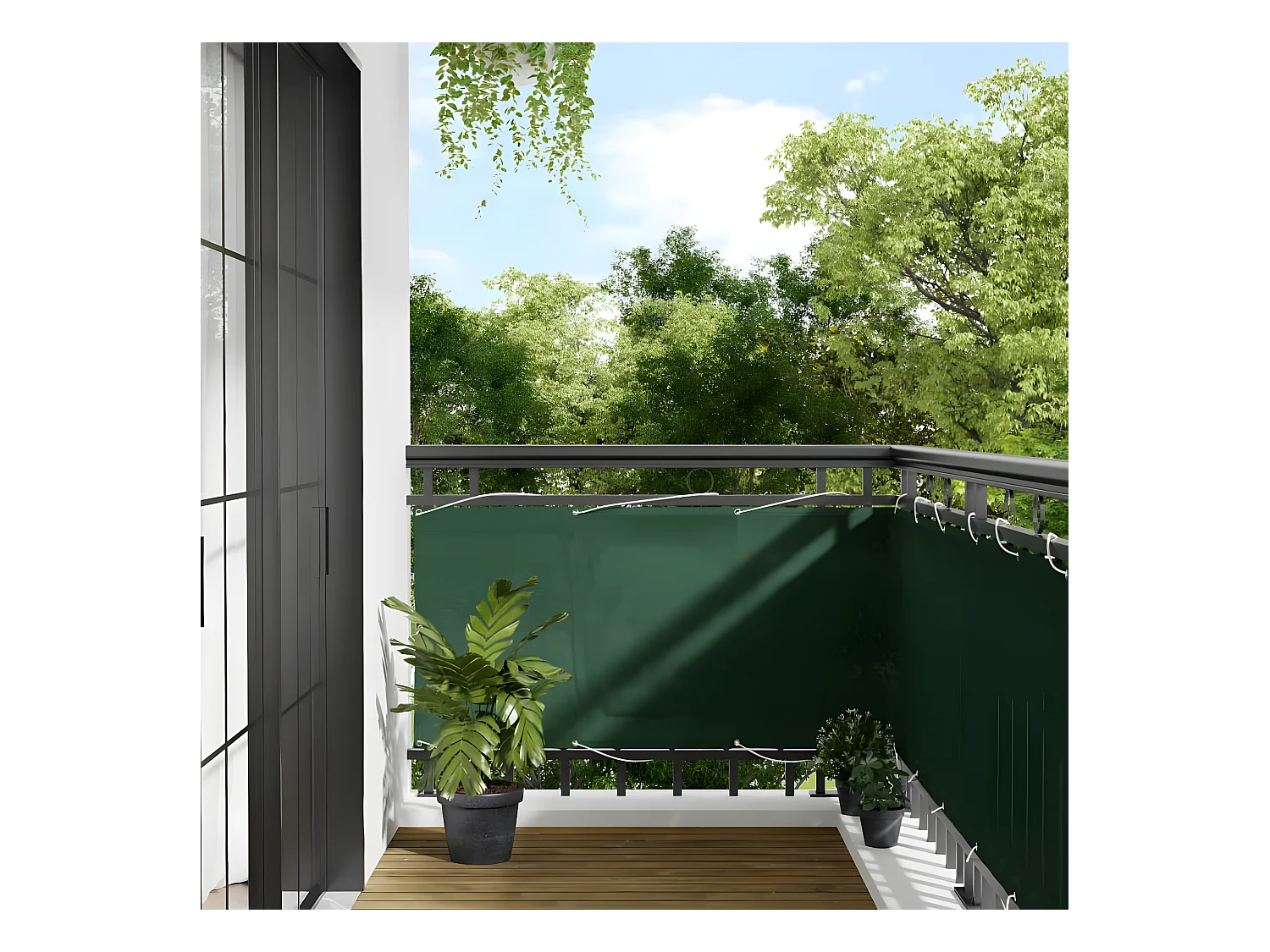 Écran de balcon vert foncé 75x700 cm 100% polyester oxford