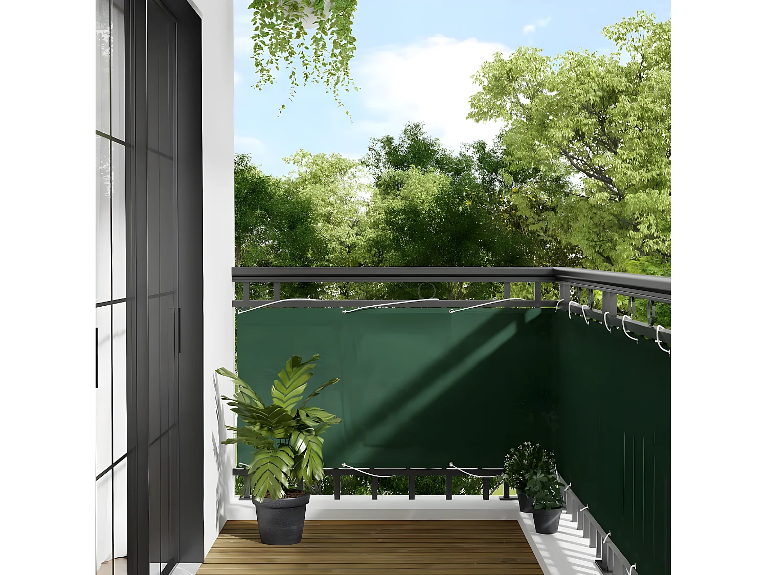 Écran de balcon vert foncé 75x700 cm 100% polyester oxford