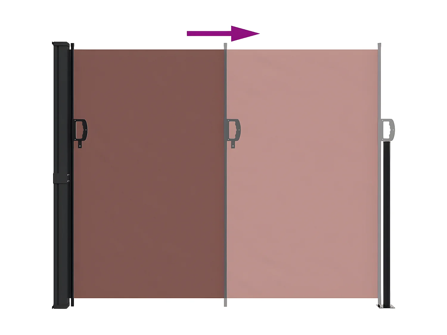 Auvent latéral rétractable marron 160x300 cm