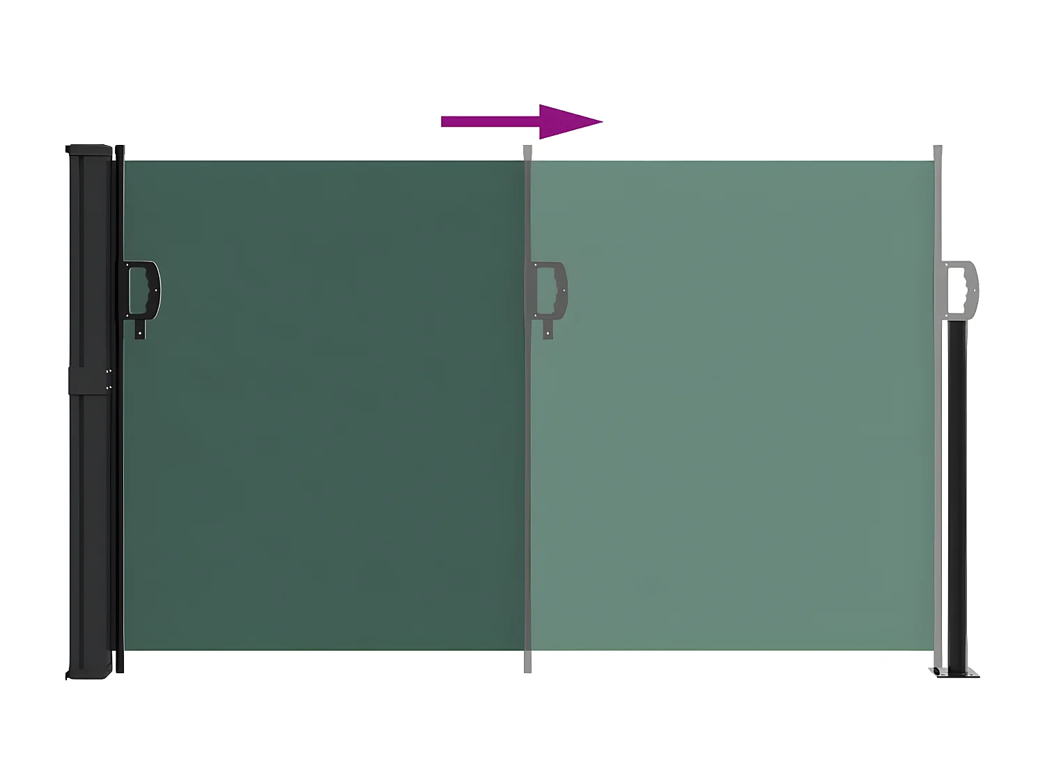 Auvent latéral rétractable vert foncé 120x300 cm