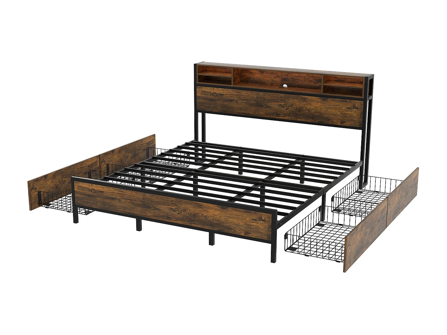 Cama acolchoada para adulto 180 x 566 cm, sem cabeceira, com faixa LED (monocromática), base com suspensão hidráulica, bege.