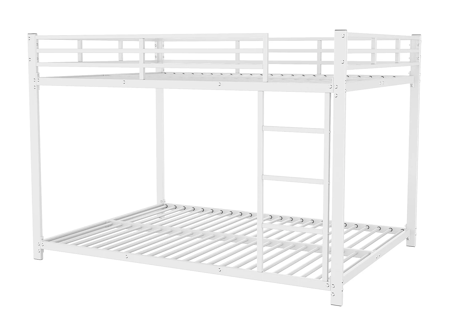 140*200 Kinderbett, Etagenbett, Eisenbett, Etagenbett aus Eisen in klassischer Form, Weiß