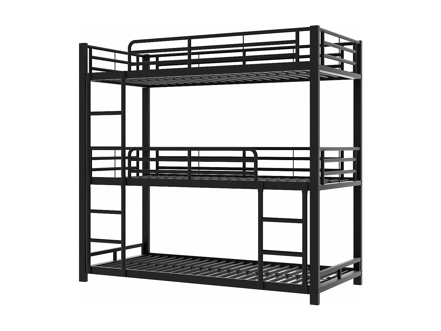 90x200cm marco de la cama de metal con literas para niños, adolescentes y adultos, negro