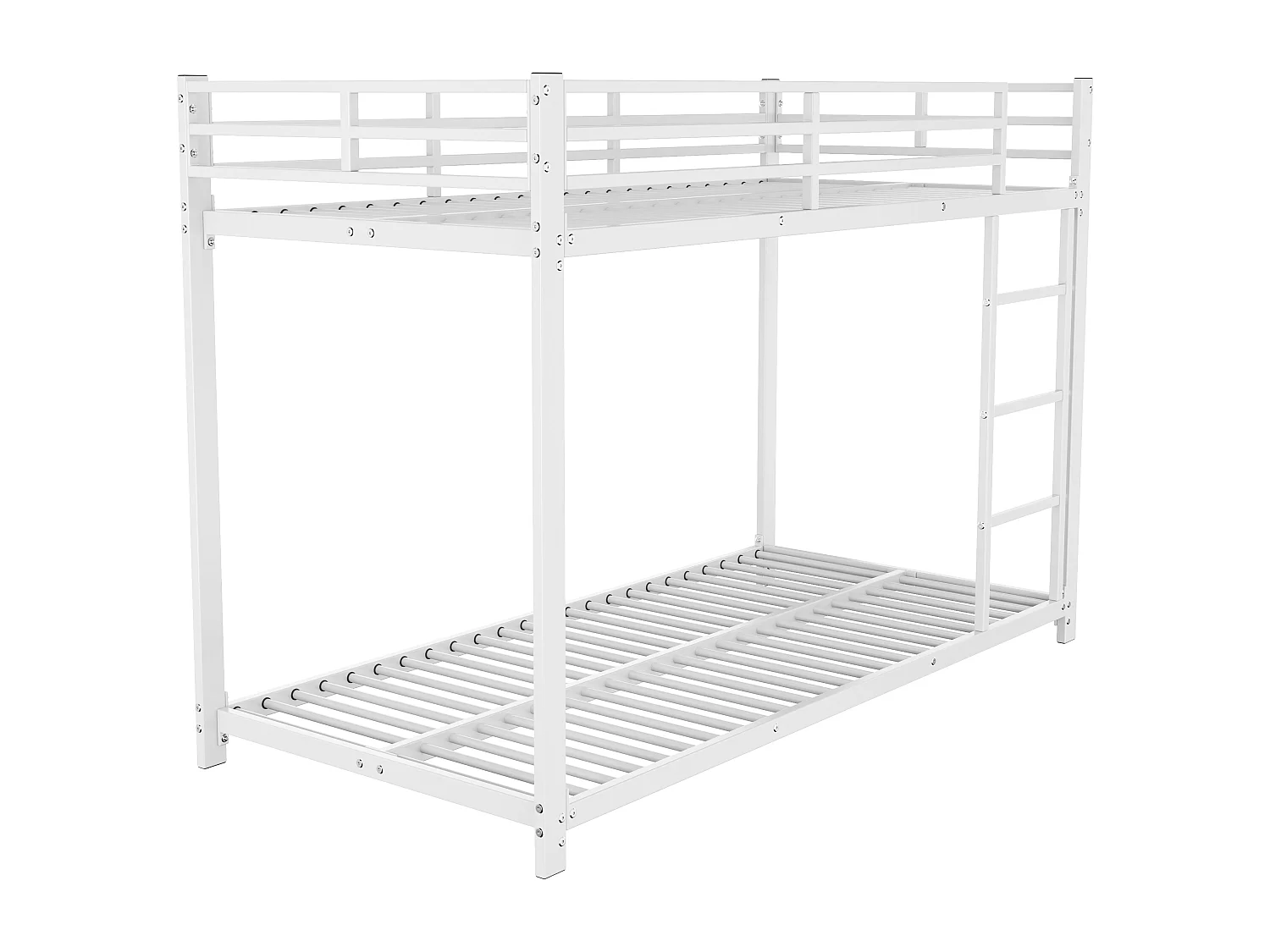 90*200 letto per bambini, letto a castello, letto in ferro, letto a castello in ferro di forma classica, bianco