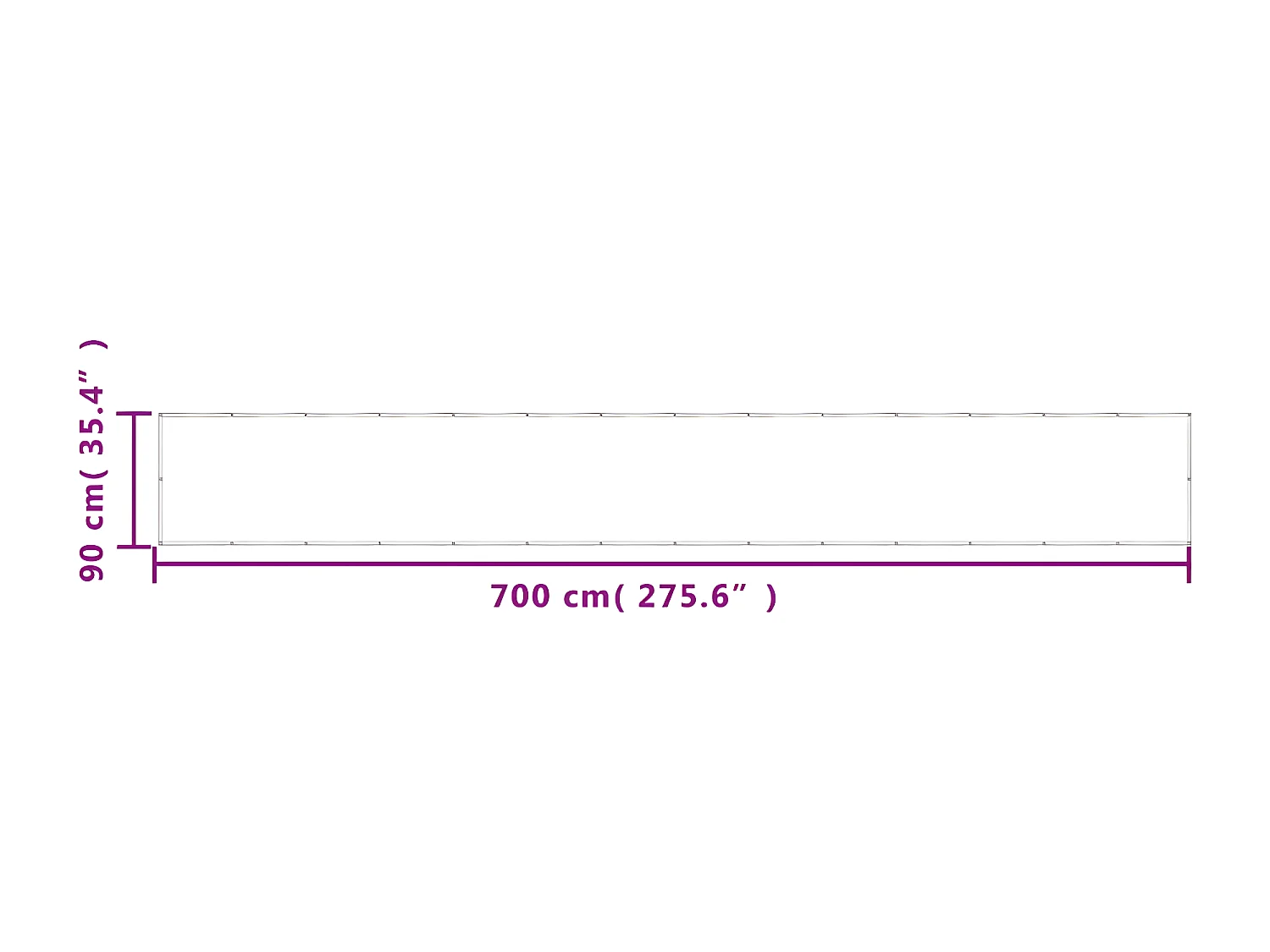 Écran de balcon blanc 90x700 cm 100% polyester oxford