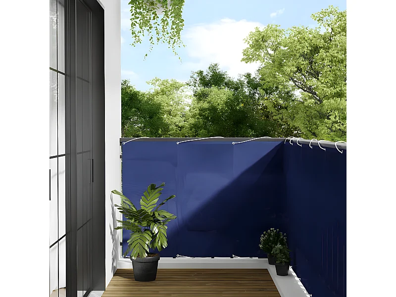 Écran de balcon bleu 120x1000 cm 100% polyester oxford