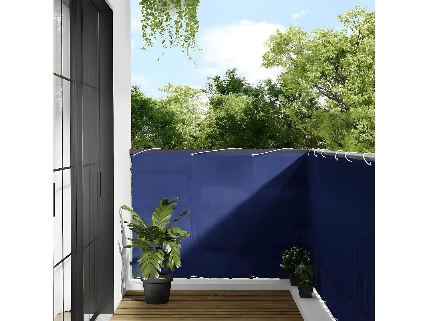 Écran de balcon bleu 120x1000 cm 100% polyester oxford