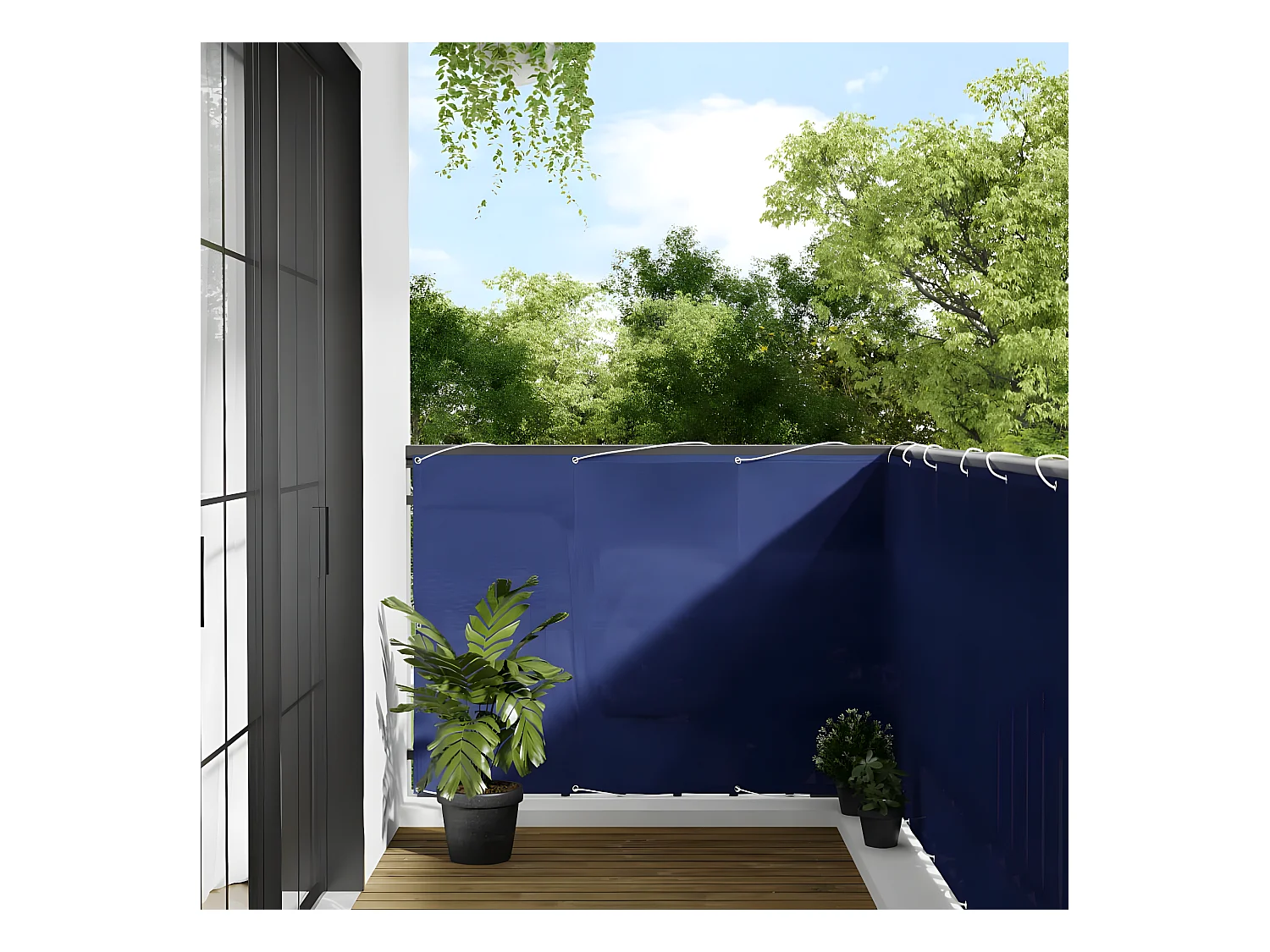 Écran de balcon bleu 120x1000 cm 100% polyester oxford